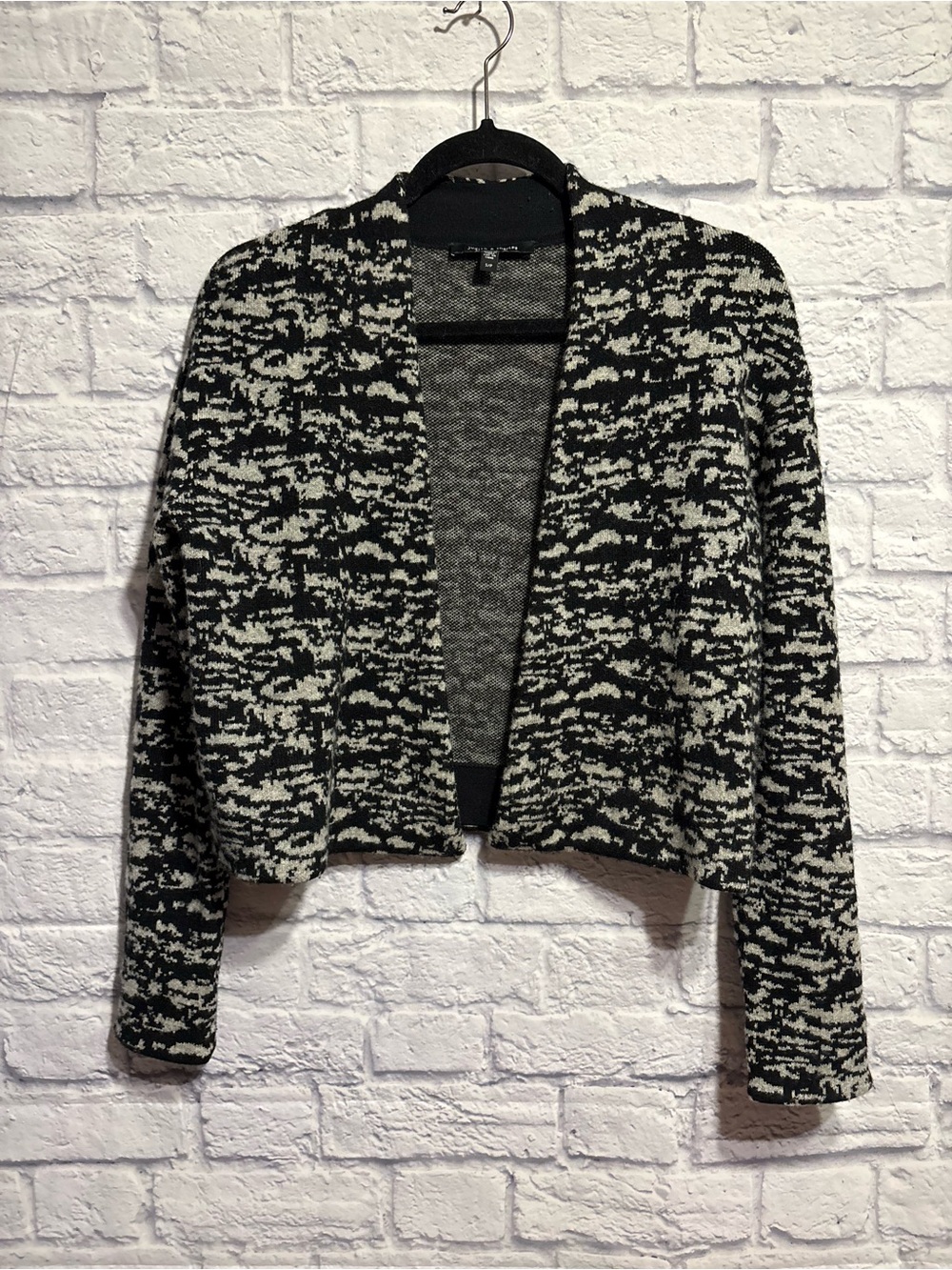 Judith & Charles Open-Front Wool Cashmere Patterned Women's Sweater Cardigan S